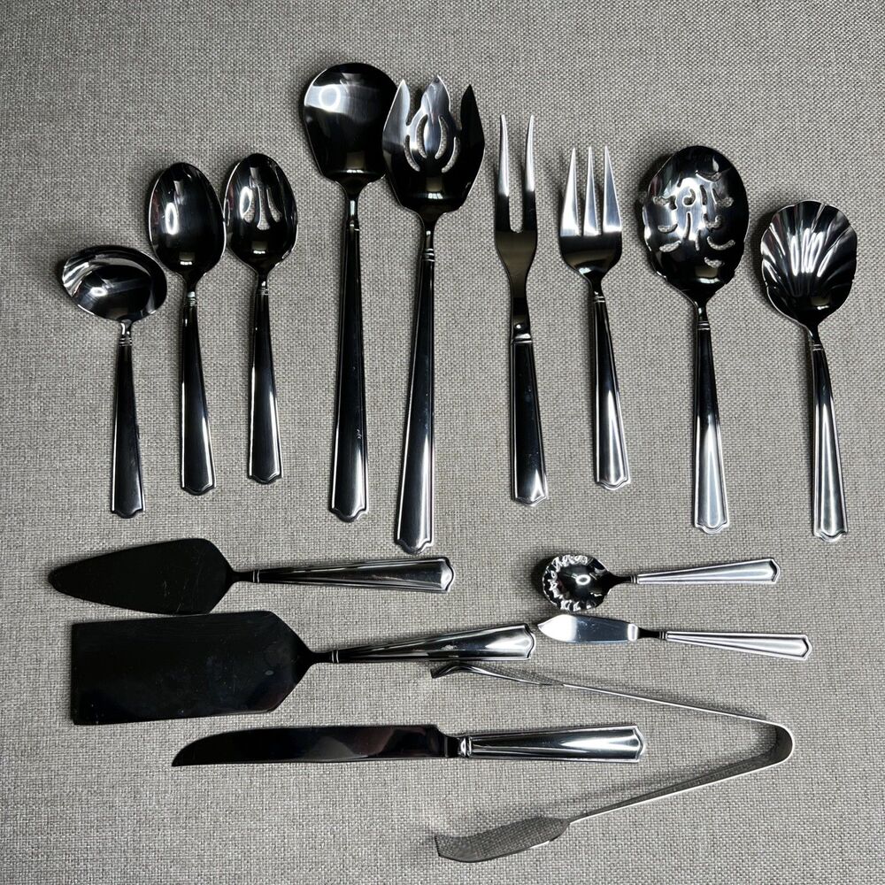 Reed & Barton American Classic 15 Piece 18/10 Stainless Flatware Serving Set